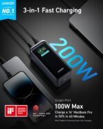 Anker Prime Power Bank, 20,000mAh Portable Charger with 200W Output, Smart Digital Display, 2 USB-C and 1 USB-A Port Compatible with iPhone 16/15/14/13 Series, Samsung, MacBook, Dell, and More - Image 2